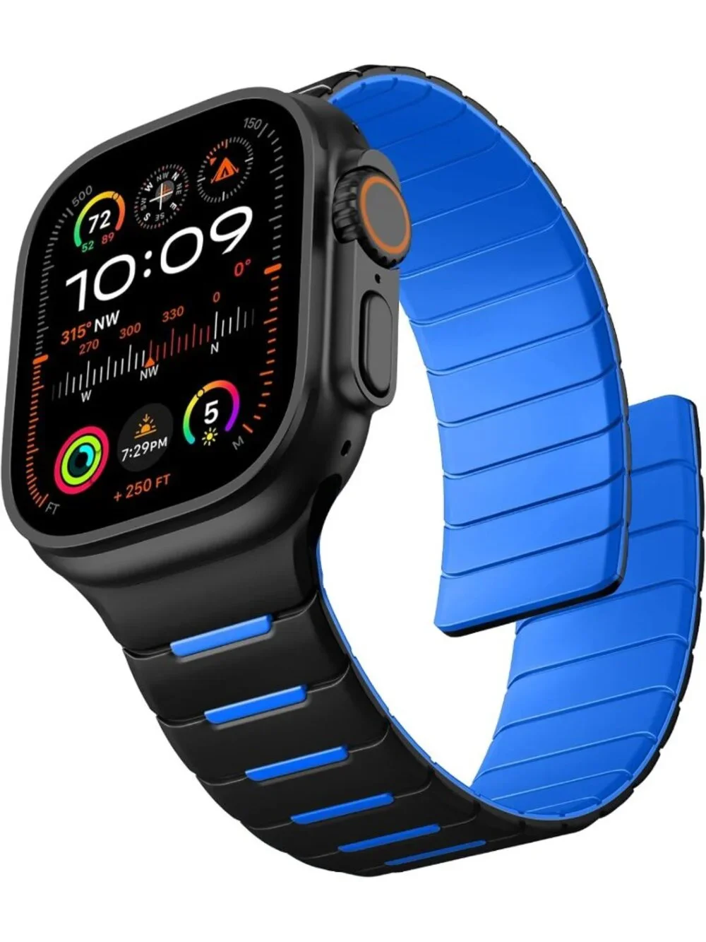 Sport Magnetic Band for Apple Watch - Waterproof Silicone Loop Strap, 49mm-38mm